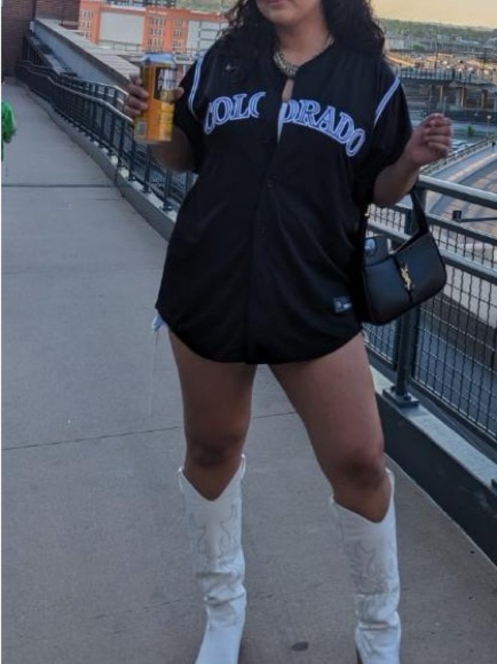 Nike Black Colorado Button-Front Baseball Jersey Top